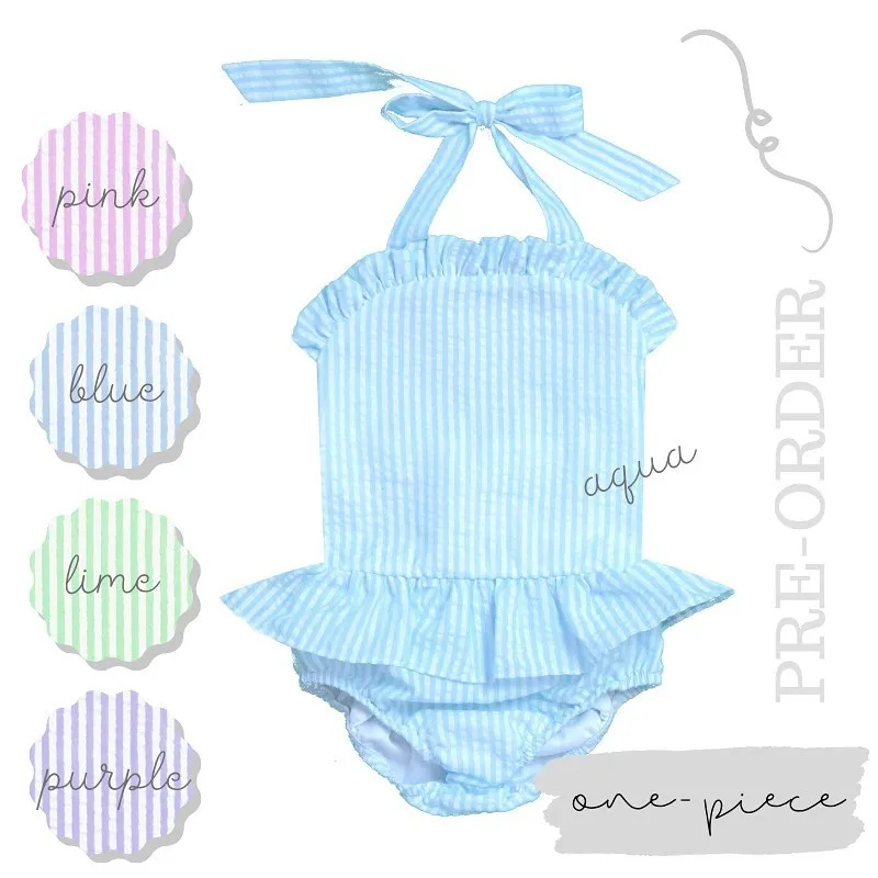 Seersucker Ruffle One Piece Swimsuit *PRE ORDER*
