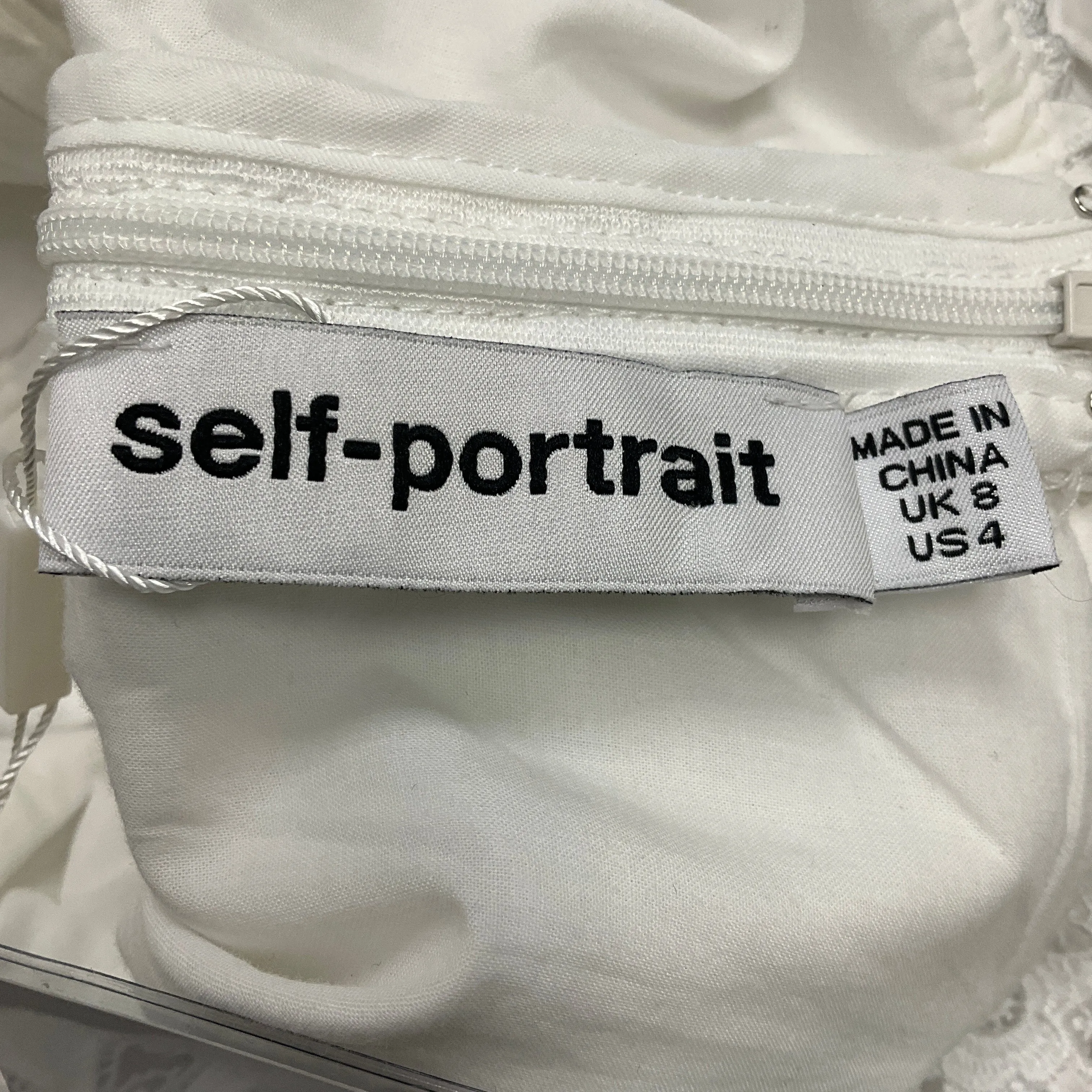 Self-Portrait White Poplin Mini Dress