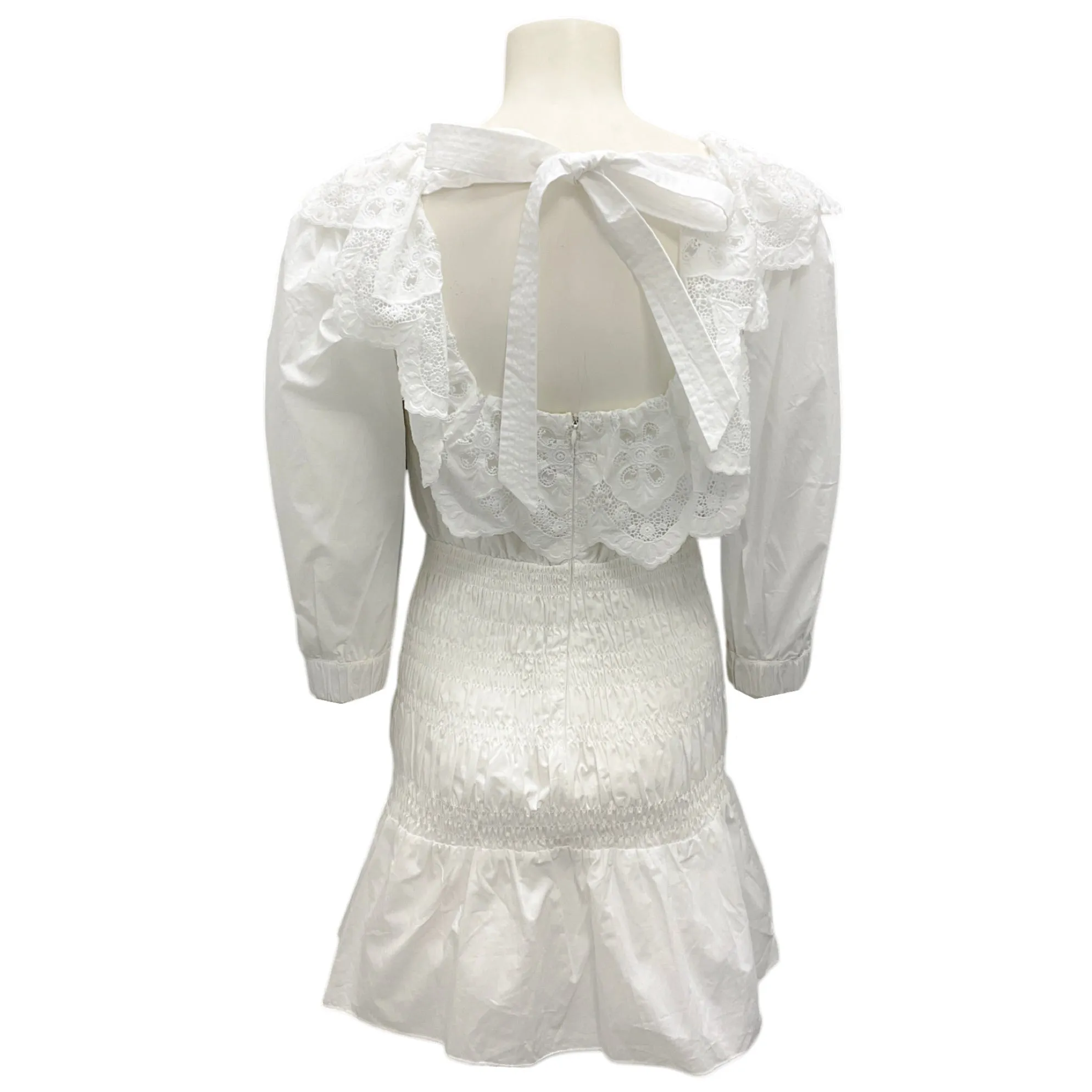 Self-Portrait White Poplin Mini Dress