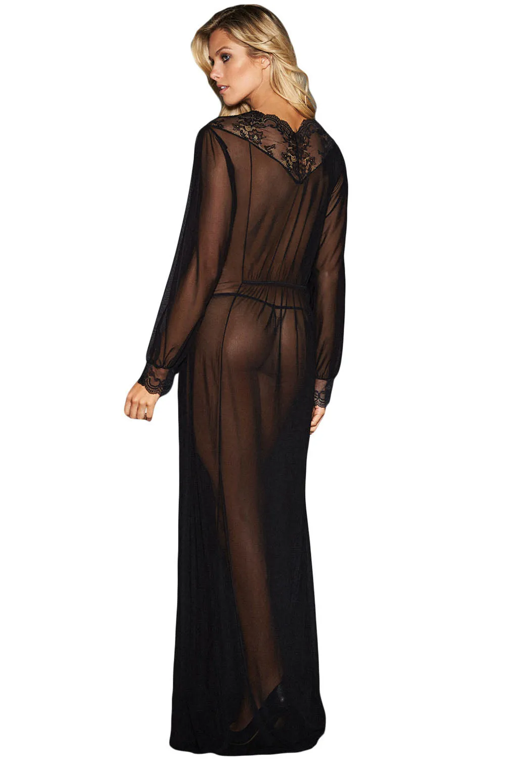Shade' Sheer Lace Robe Set