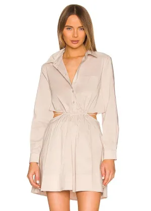 Shaelyn Cotton Poplin Mini Dress (Oyster)