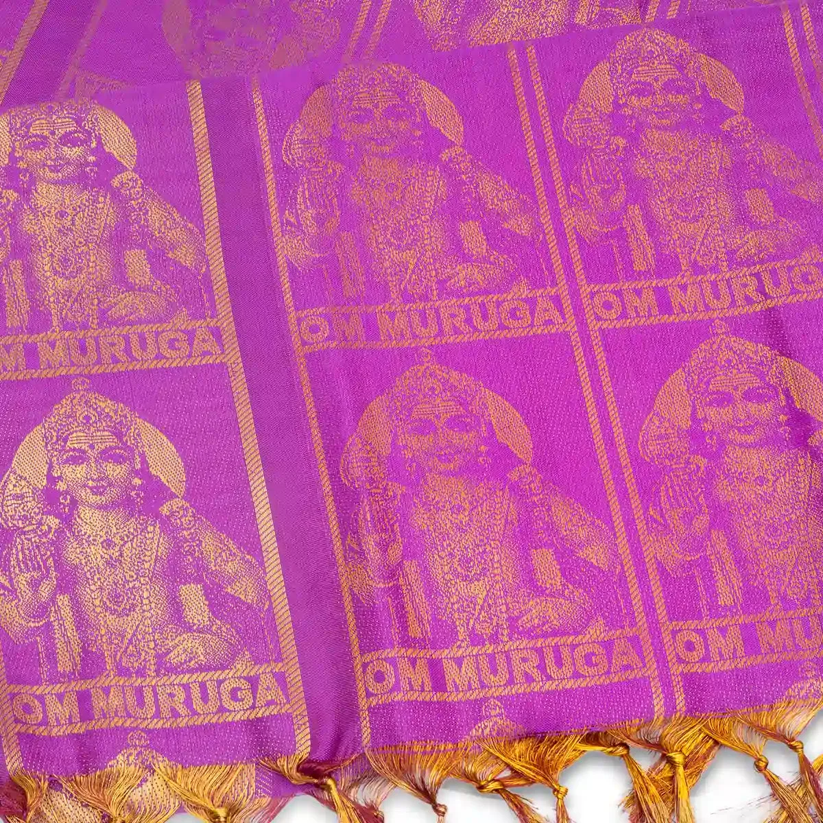 Shawl - 2 Mtr | Murugan Murti Design Towel/ Angavastram/ Jari Ponnadai Shawl for Men & Women