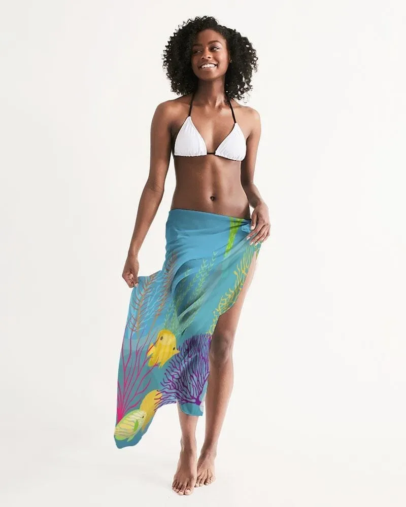 Sheer Aquatic Blue Swimsuit Cover Up by inQue.Style