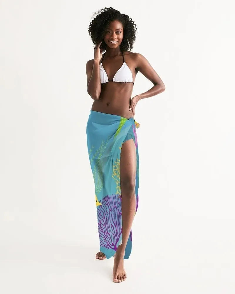 Sheer Aquatic Blue Swimsuit Cover Up by inQue.Style