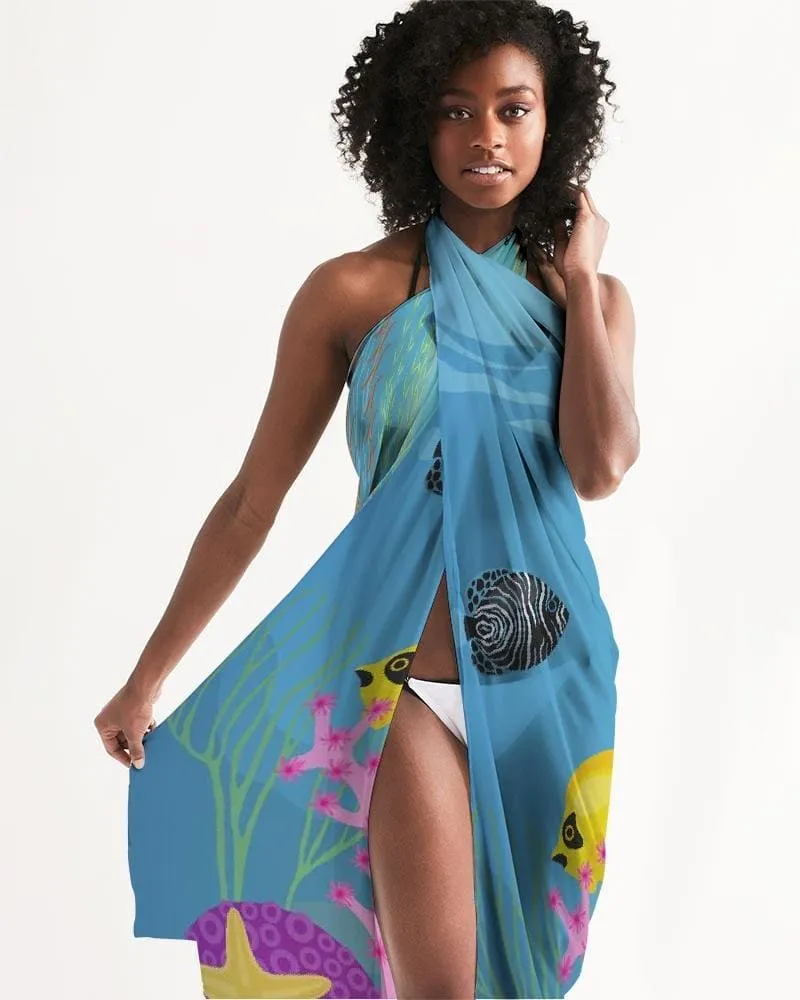 Sheer Aquatic Blue Swimsuit Cover Up by inQue.Style