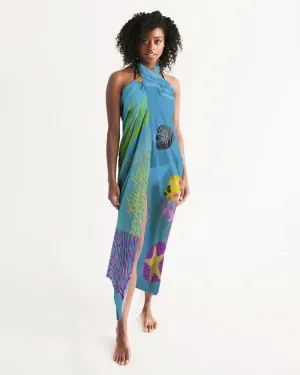 Sheer Aquatic Blue Swimsuit Cover Up by inQue.Style