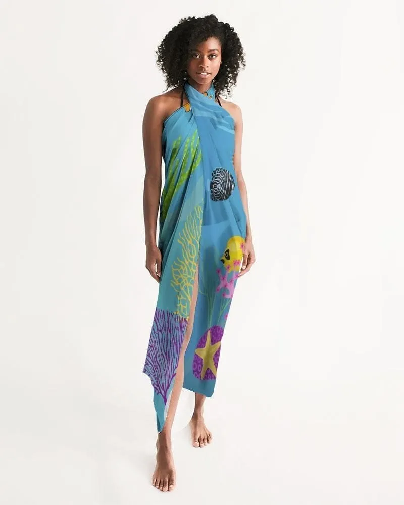 Sheer Aquatic Blue Swimsuit Cover Up by inQue.Style