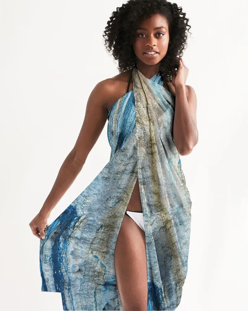 Sheer Blue Mountain Outdoor Landscape Swim Cover Up by inQue.Style