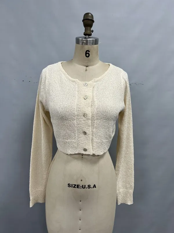 Sheer Knit Button Up Sweater