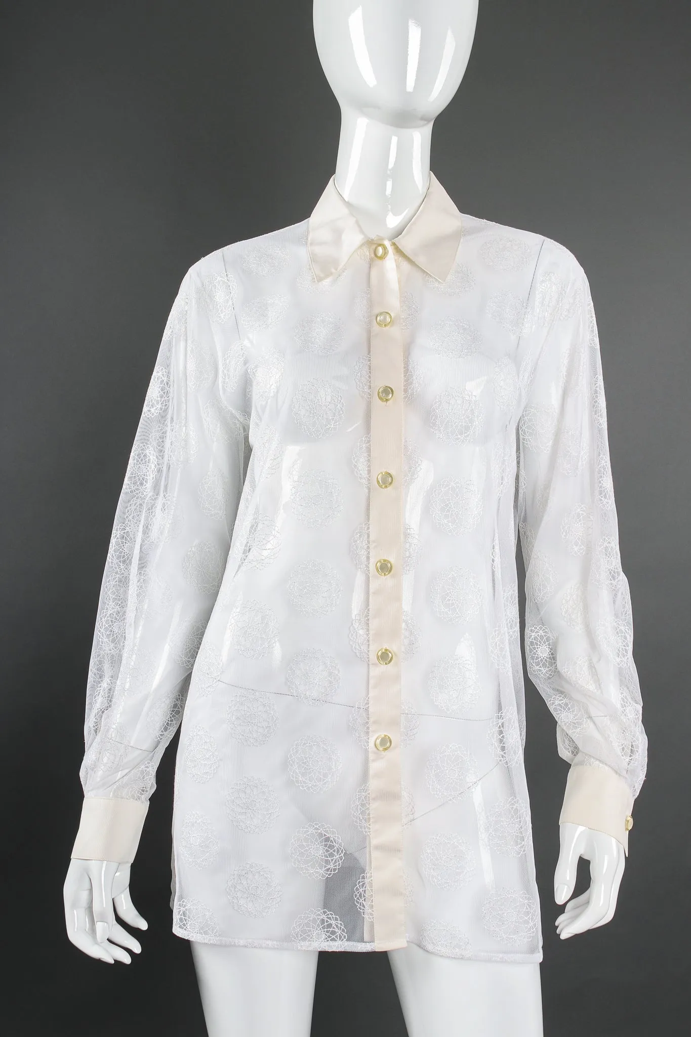 Sheer Mesh Spirograph Shirt