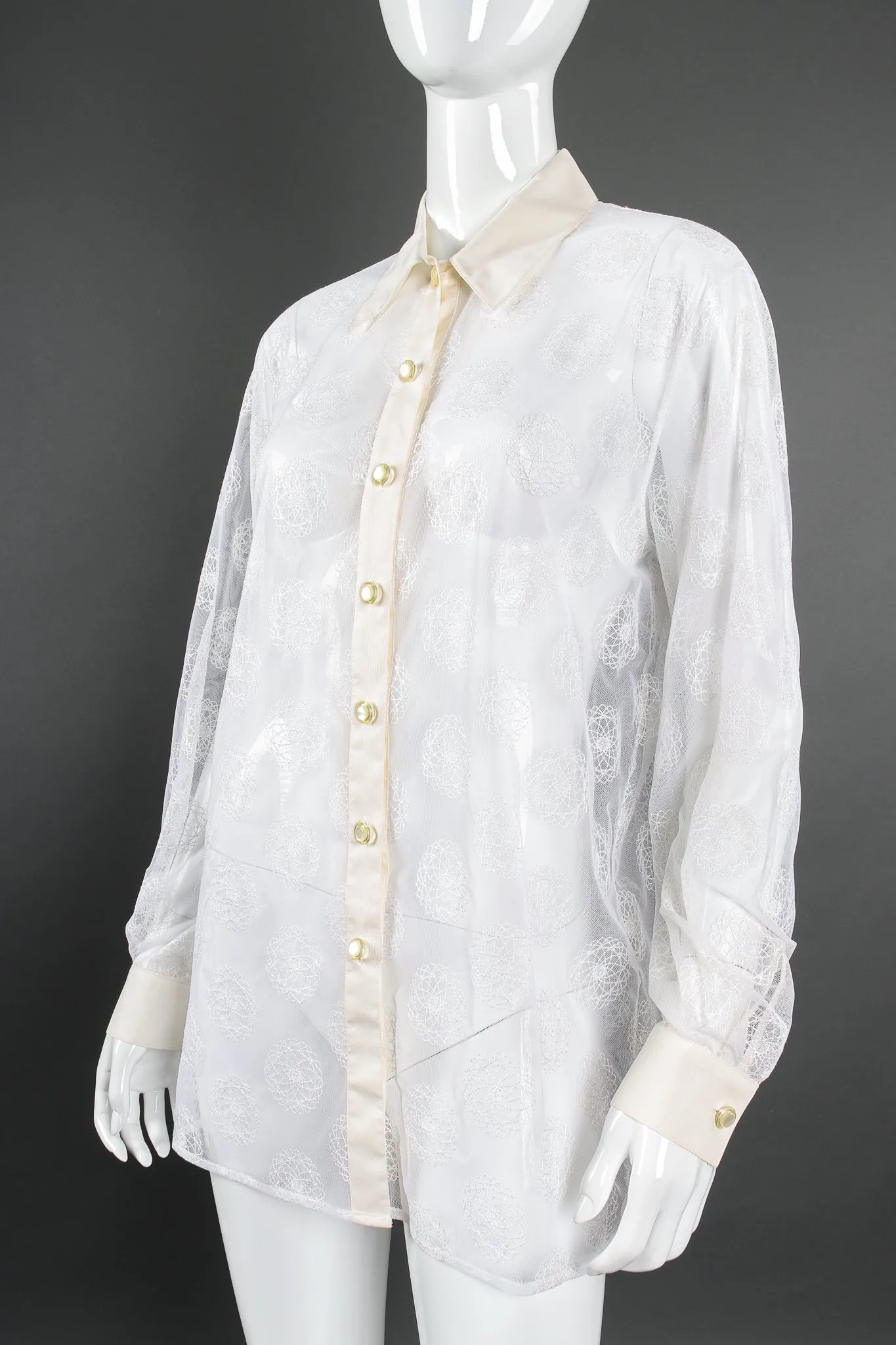 Sheer Mesh Spirograph Shirt
