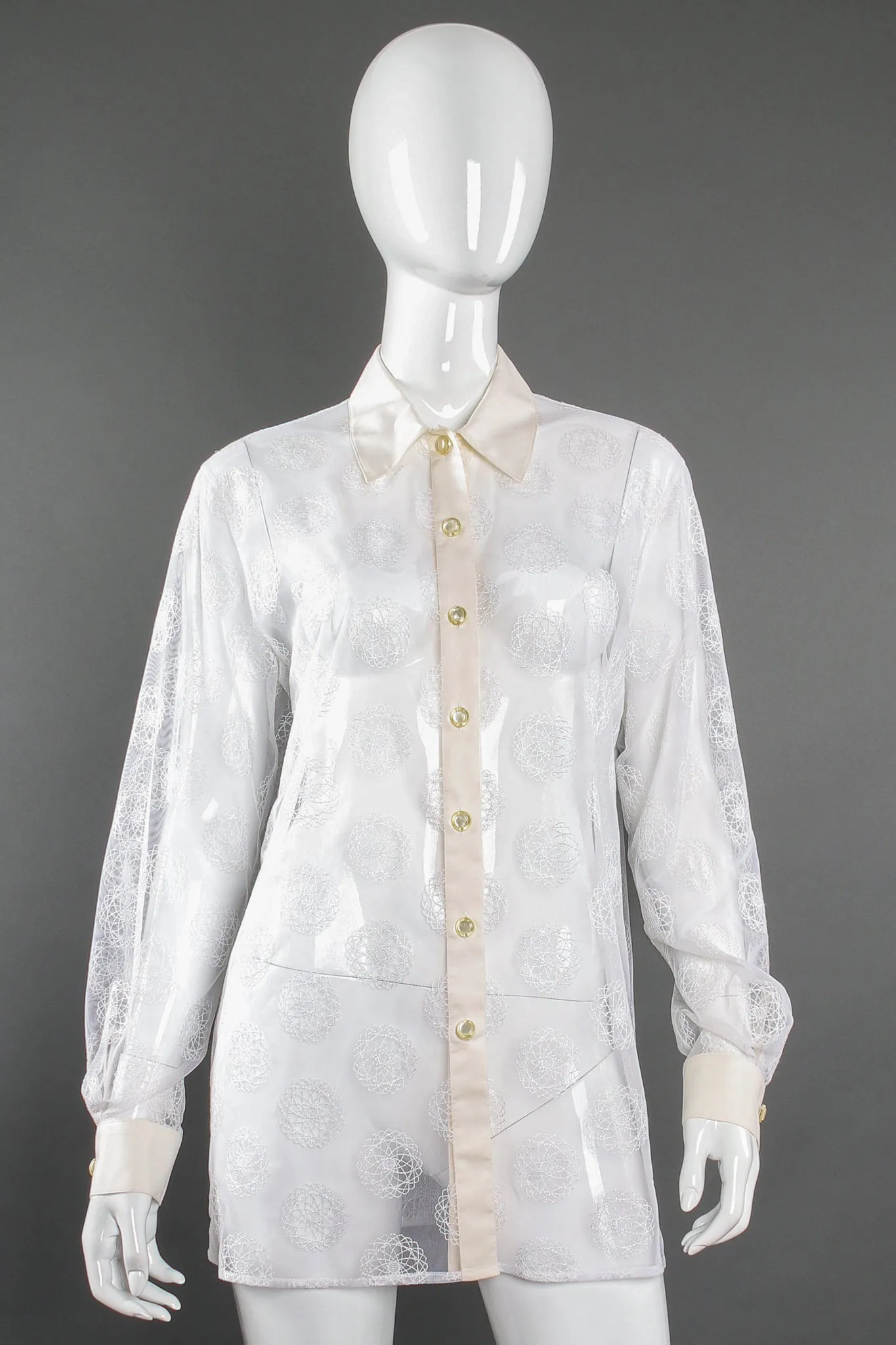 Sheer Mesh Spirograph Shirt