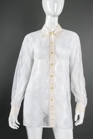 Sheer Mesh Spirograph Shirt