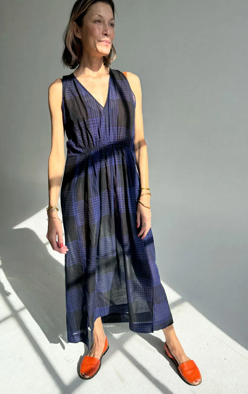 Sheer Plaid pocket dress