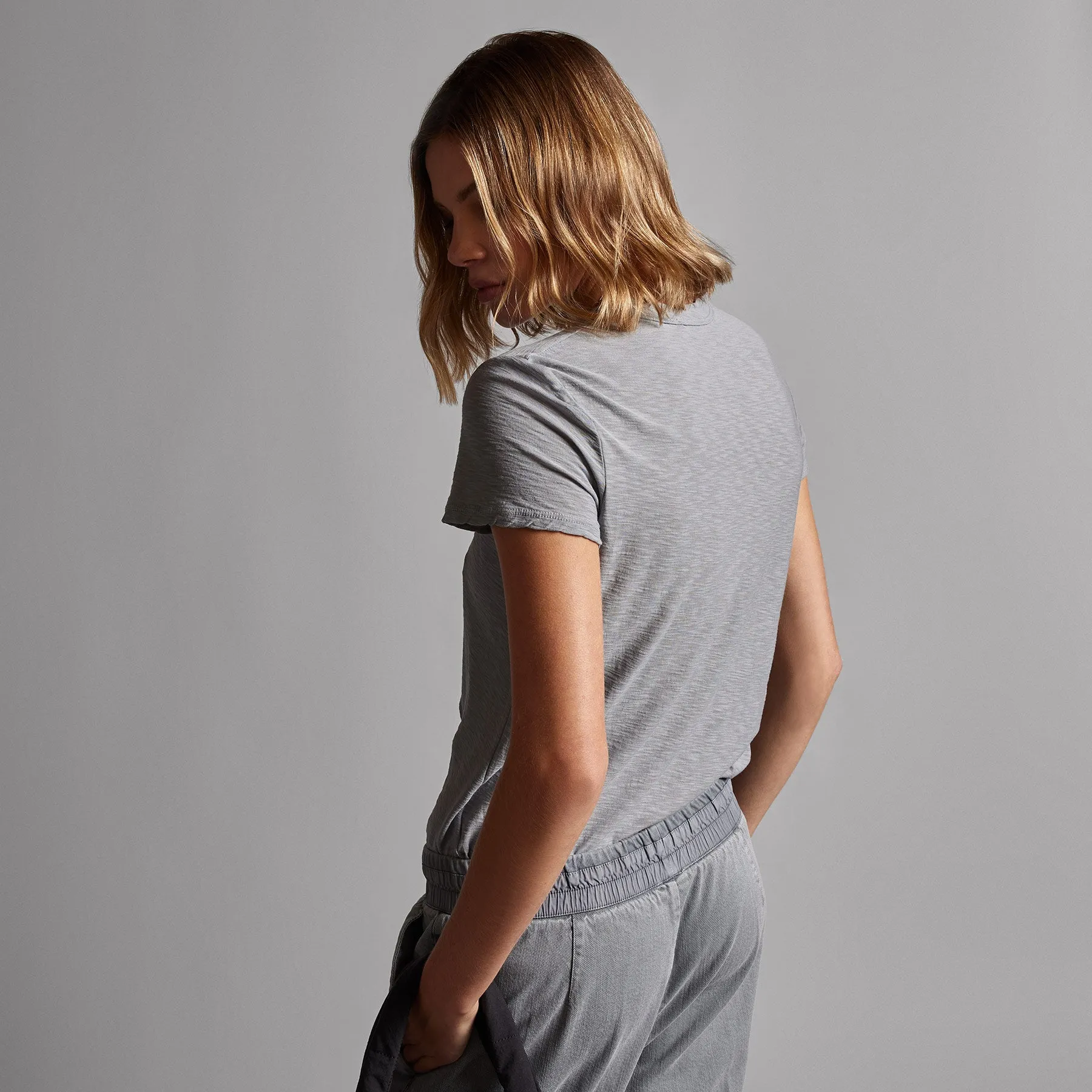 Sheer Slub Crew Neck Tee - Breeze