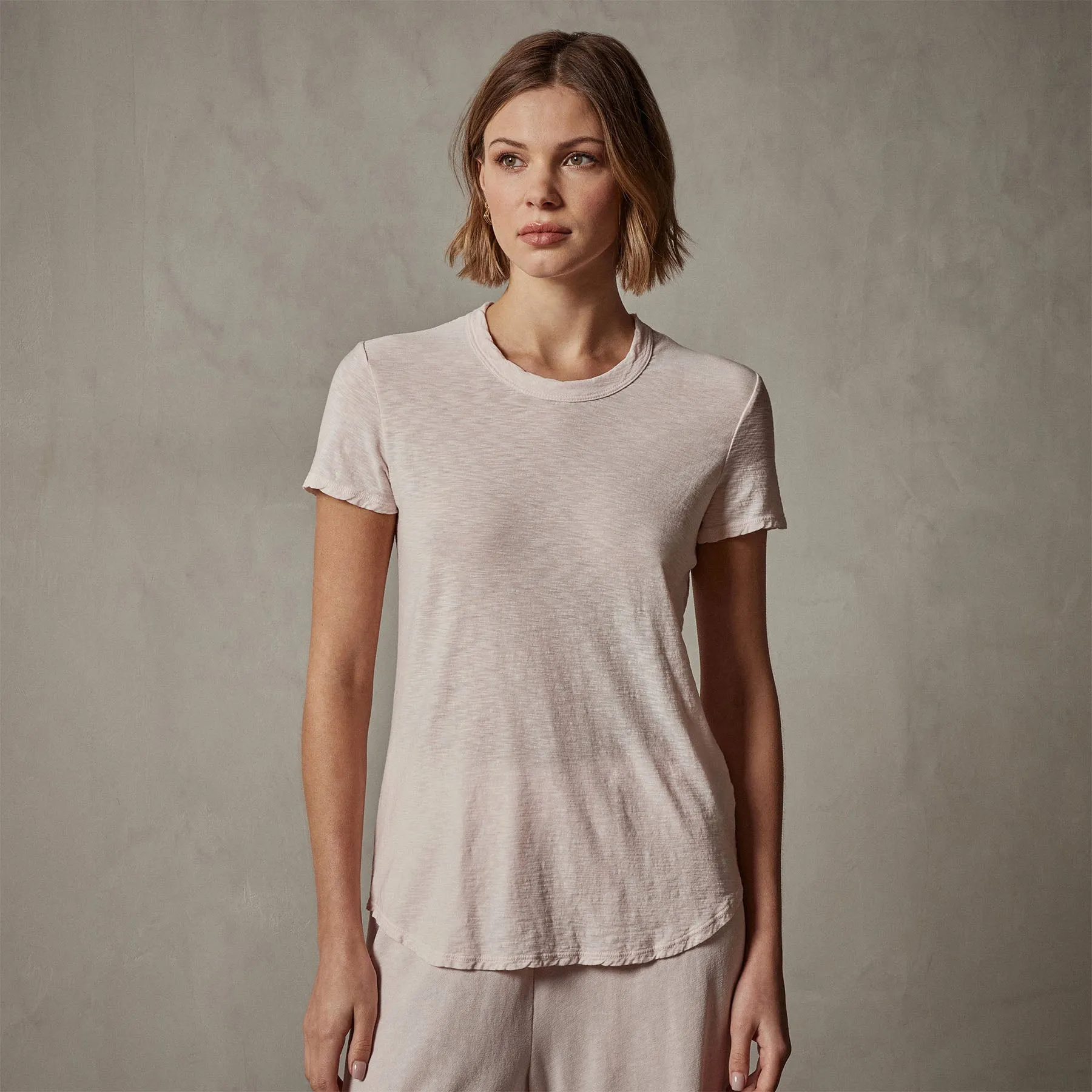 Sheer Slub Crew Neck Tee - Zephyr