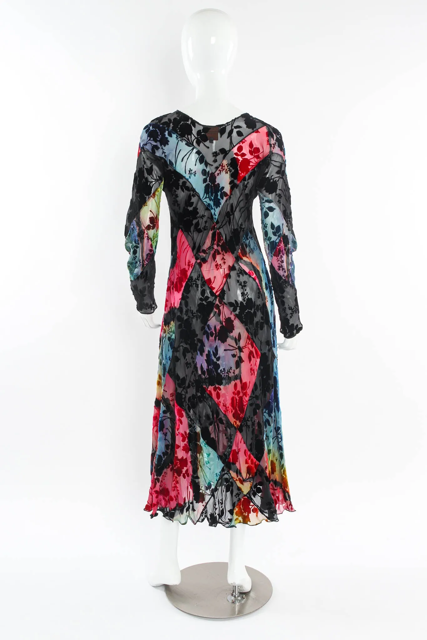 Sheer Velvet Floral Burnout Dress