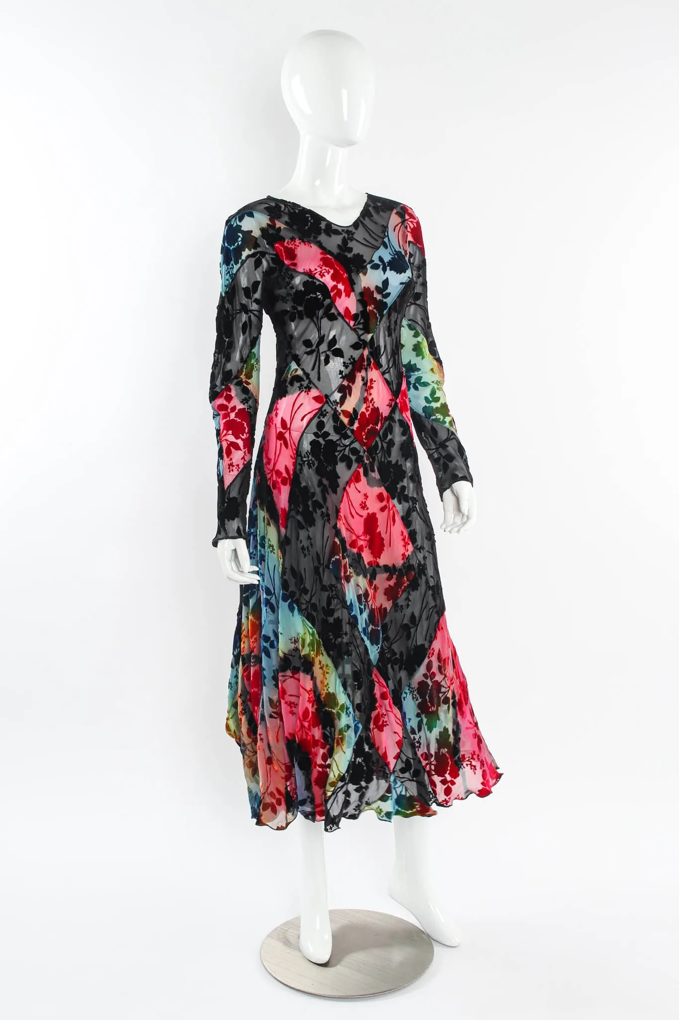 Sheer Velvet Floral Burnout Dress