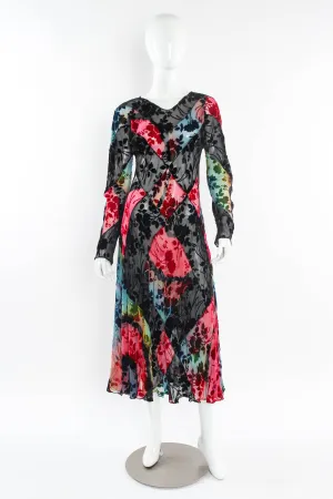 Sheer Velvet Floral Burnout Dress