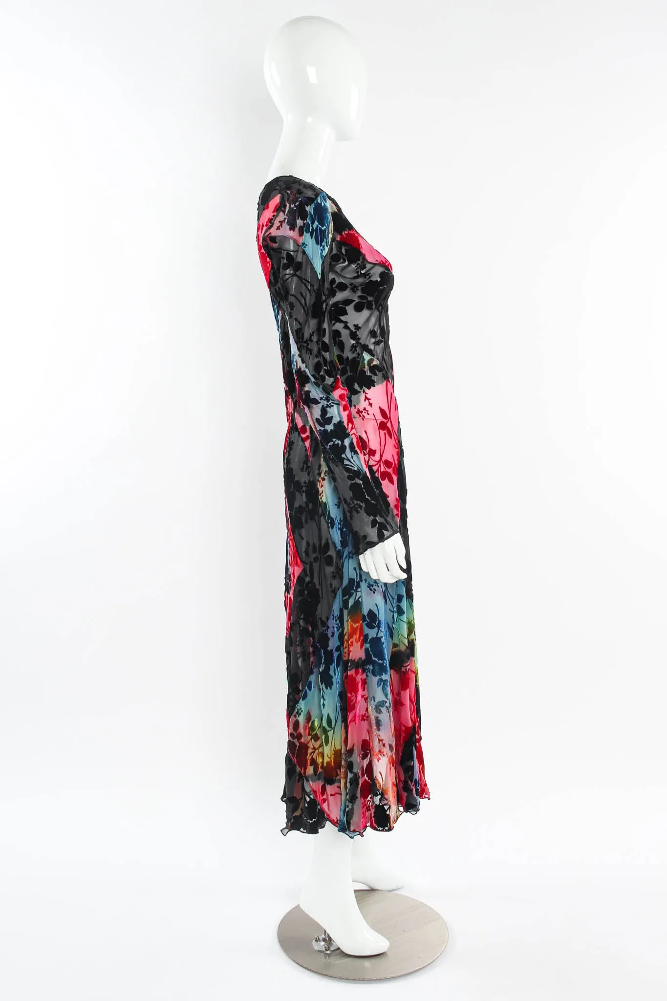Sheer Velvet Floral Burnout Dress