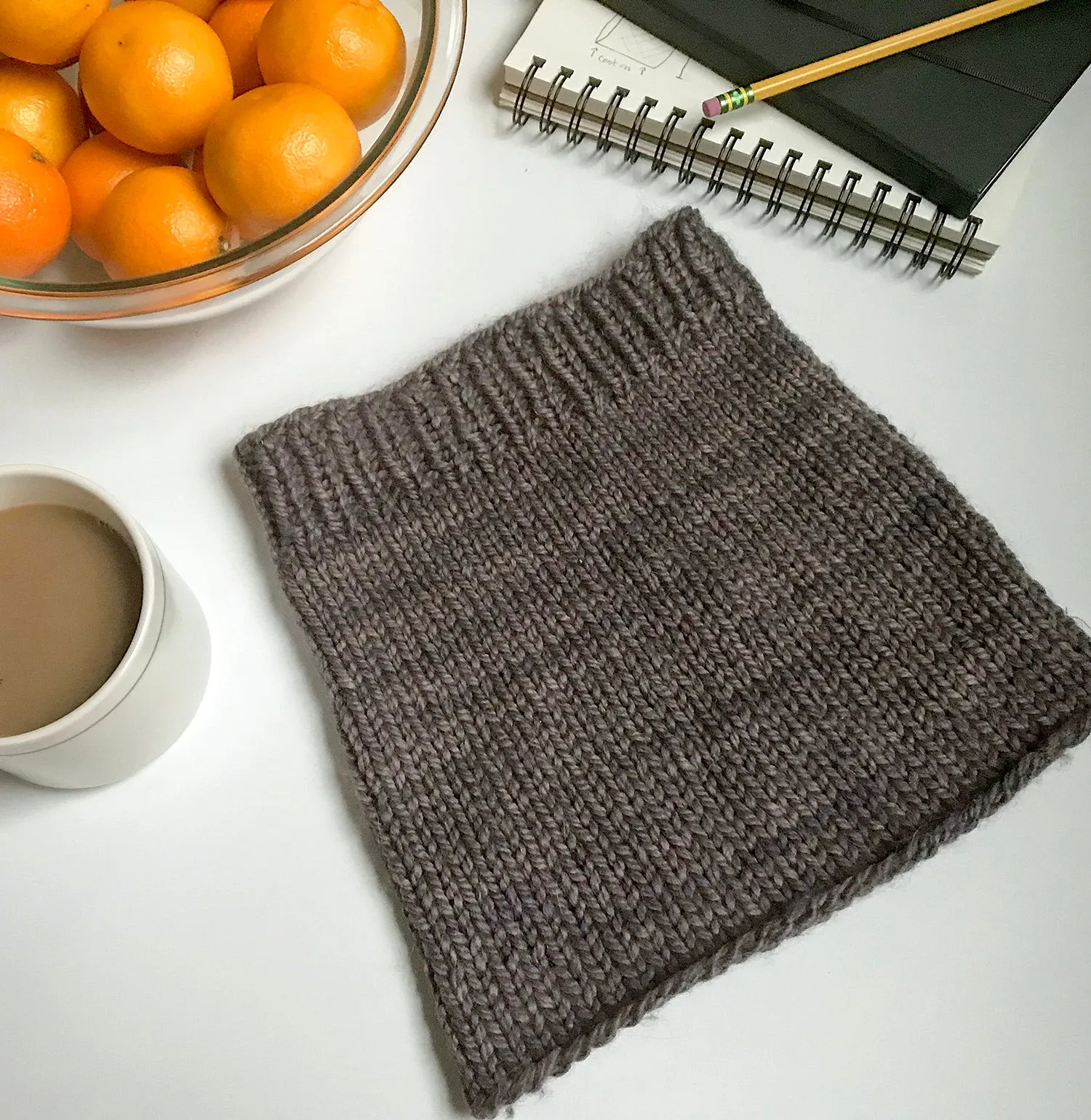 Short Stack Neckwarmer, Elizabeth Smith Knits. Print Knitting Pattern