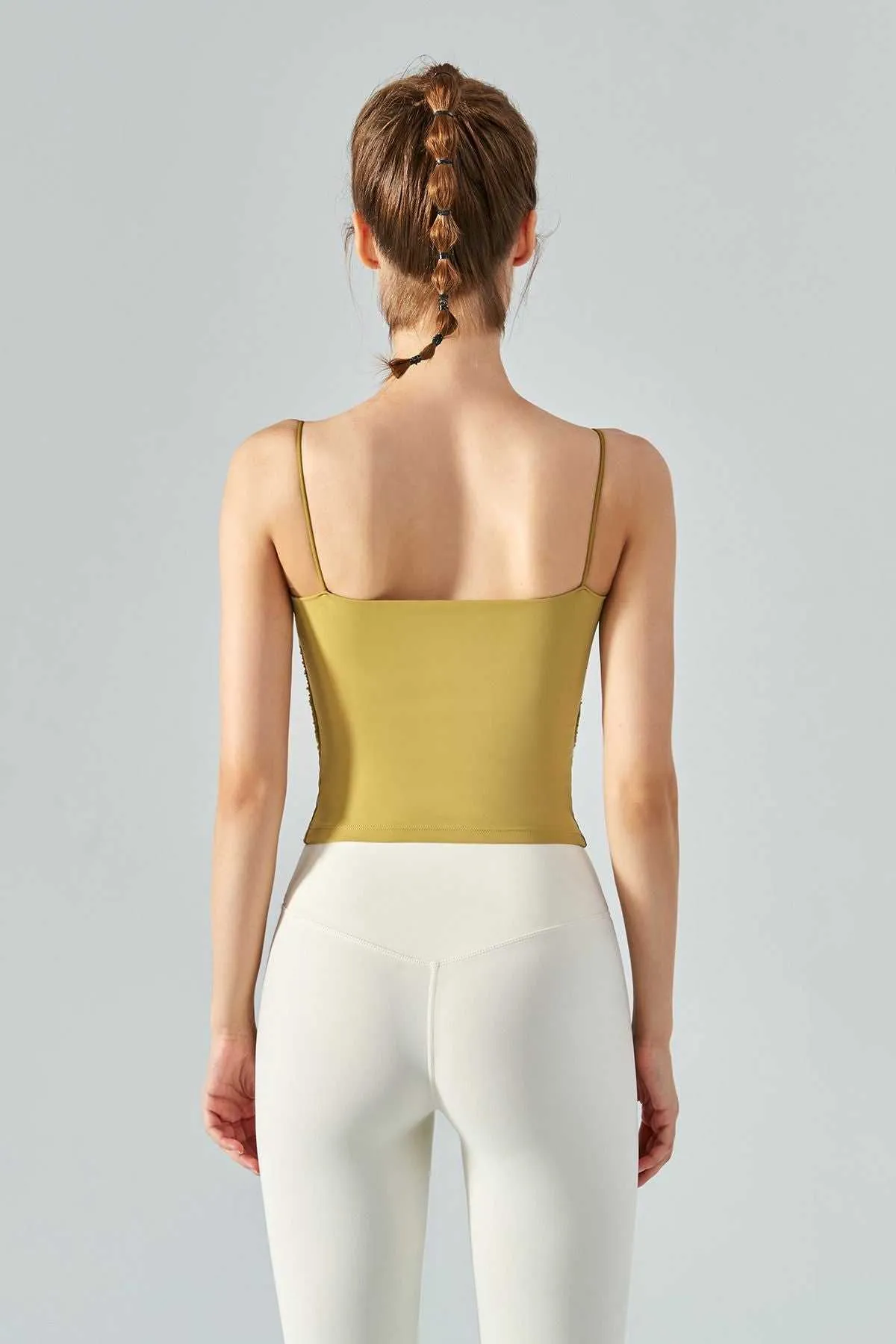 Side Ruched Camisole with Built In Bra