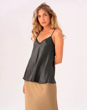 Silky V-Neck Tank Black SALE