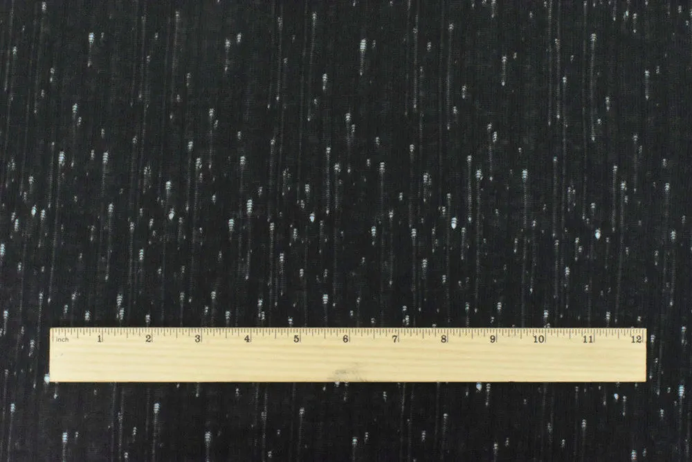 Simple Black Cotton Open Holes 1x1 Rib Knit Fabric