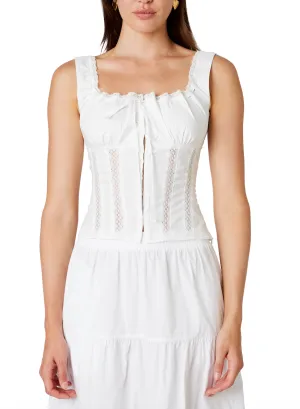 Sleeveless Corset Poplin Top
