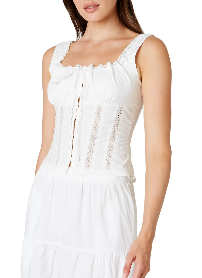 Sleeveless Corset Poplin Top