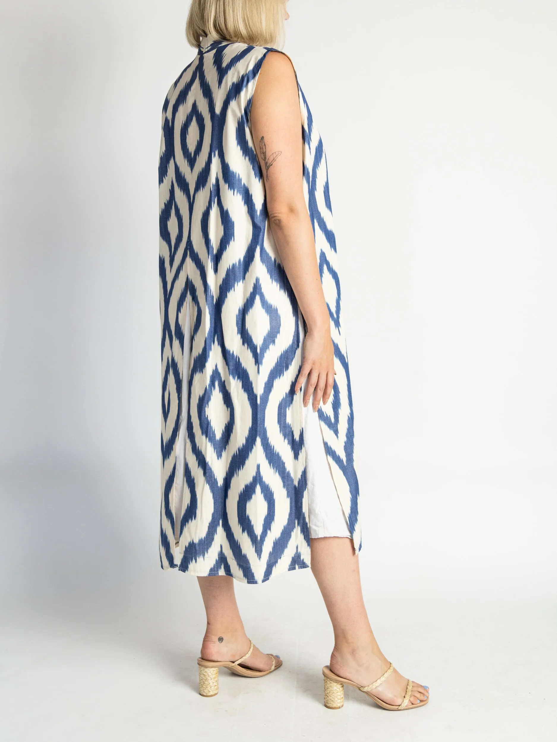 Sleeveless Cotton Caftan
