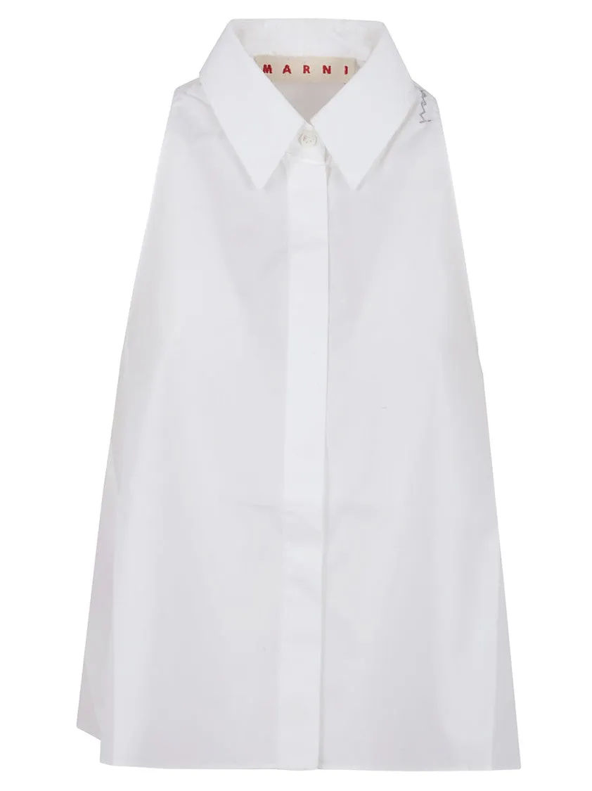 Sleeveless Organic Cotton Poplin Shirt