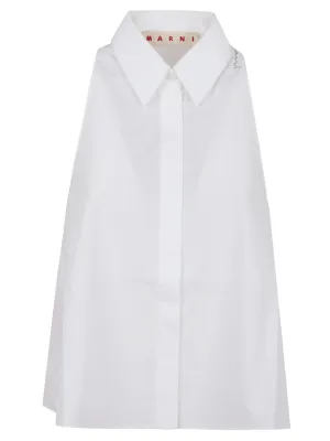 Sleeveless Organic Cotton Poplin Shirt