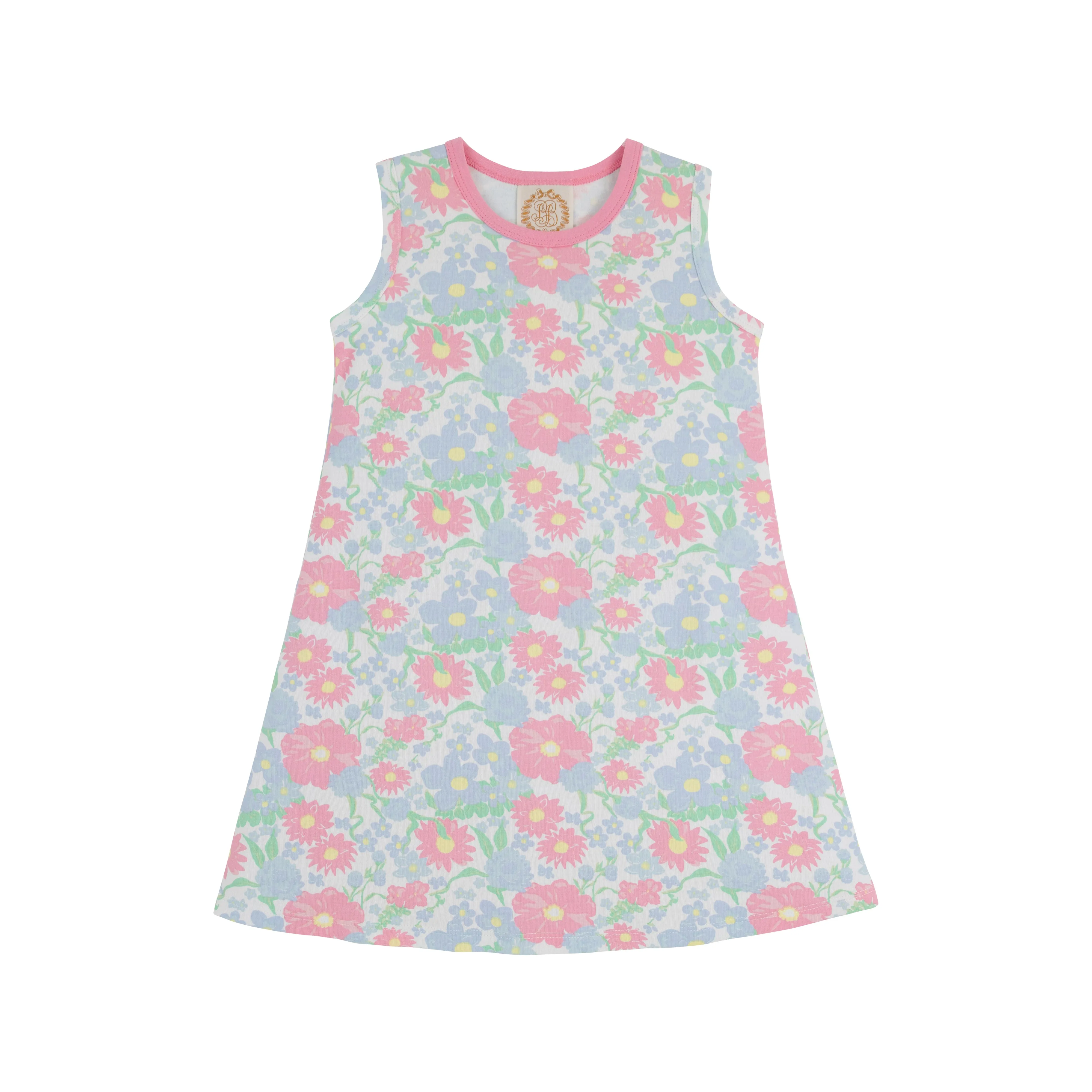 Sleeveless Polly Play Dress - Cape Cod Clusters with Hamptons Hot Pink
