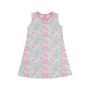 Sleeveless Polly Play Dress - Cape Cod Clusters with Hamptons Hot Pink