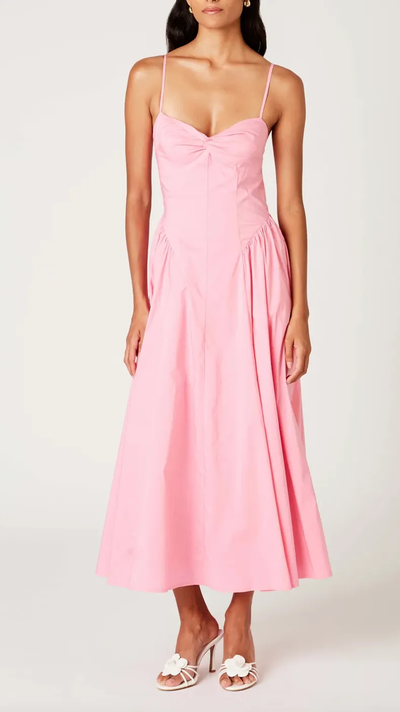 Sleeveless Poplin Midi Dress