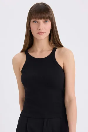 Slim Fit Camisole Halter Collar Tank Top