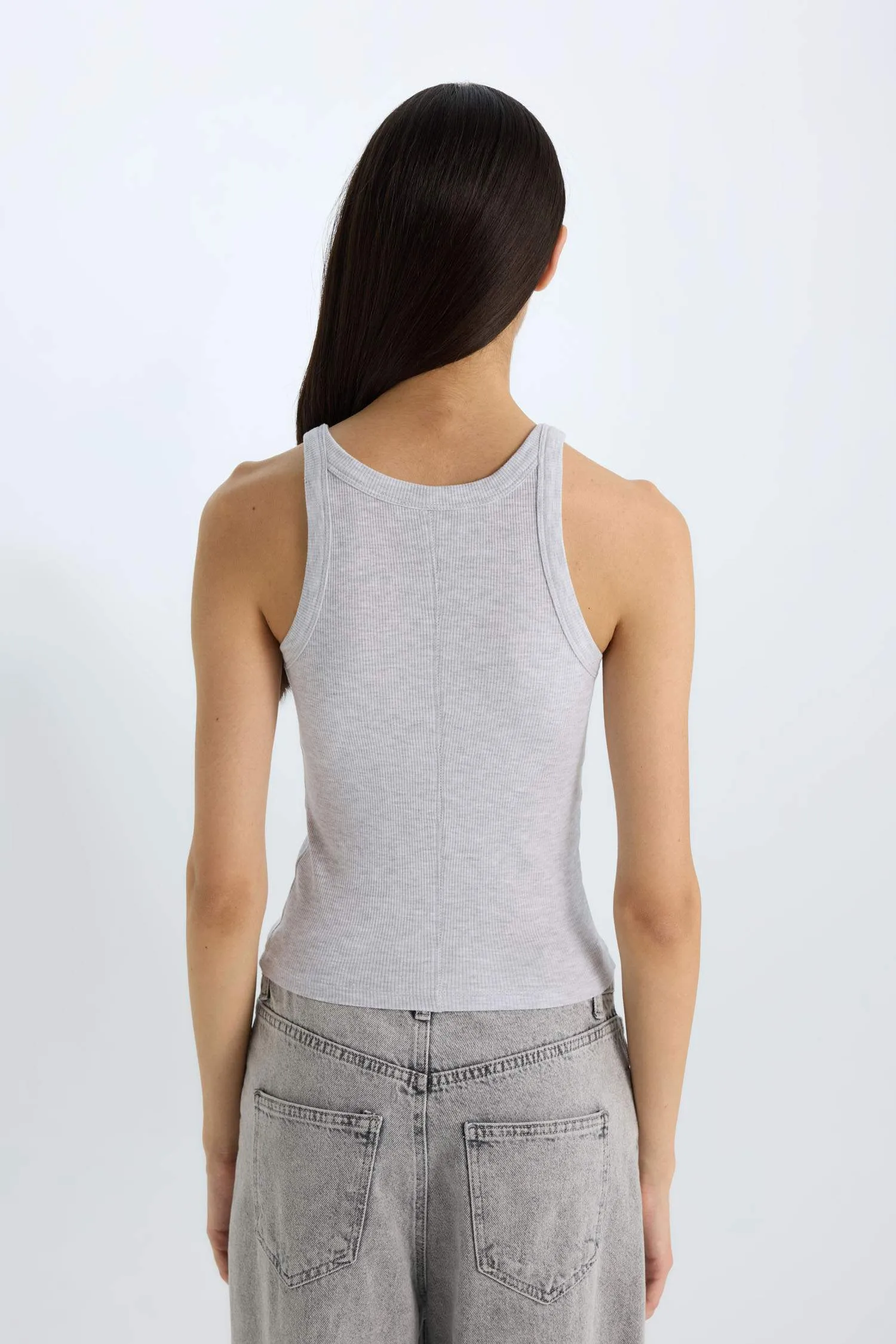 Slim Fit Camisole Halter Collar Tank Top