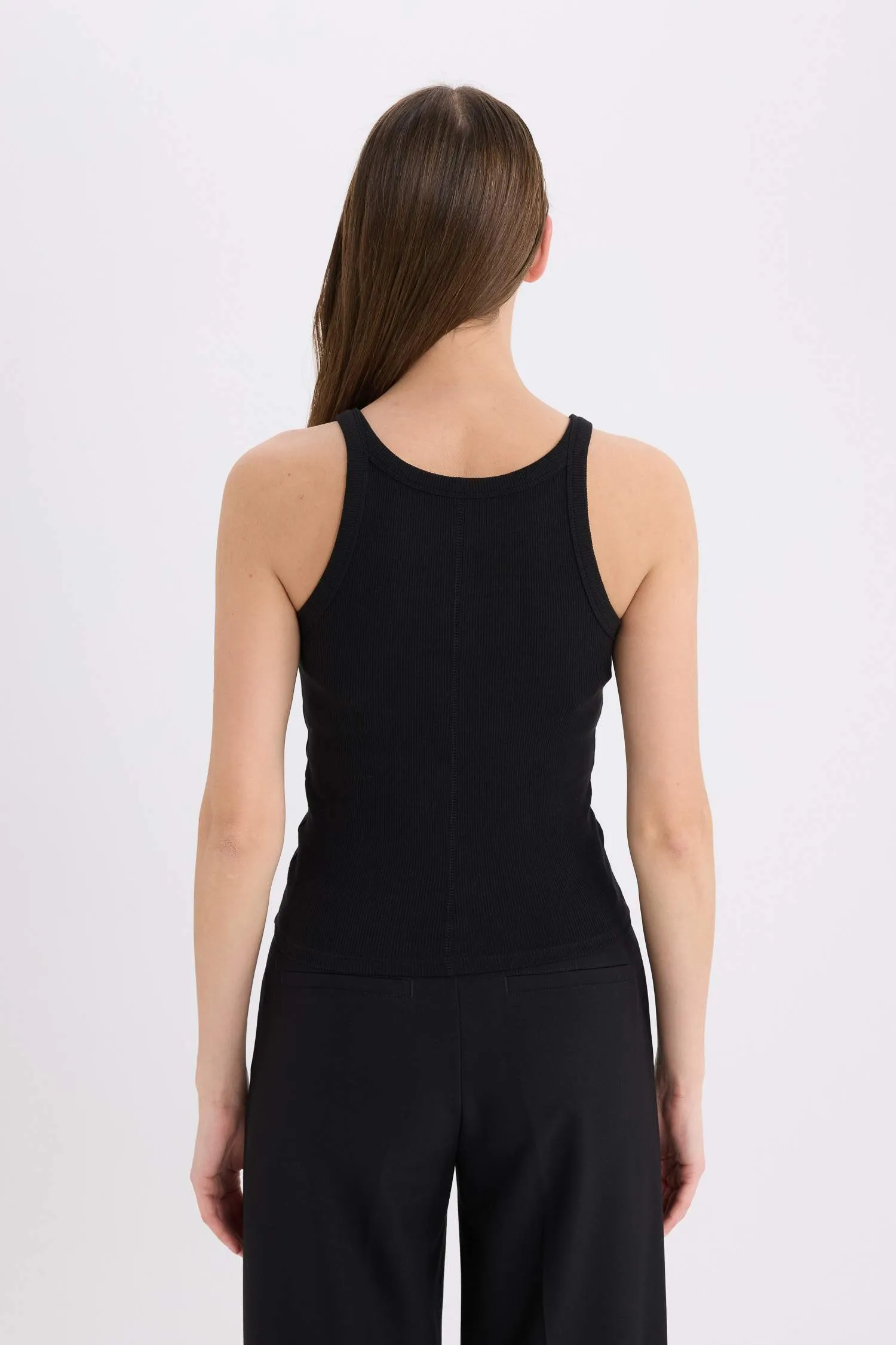 Slim Fit Camisole Halter Collar Tank Top