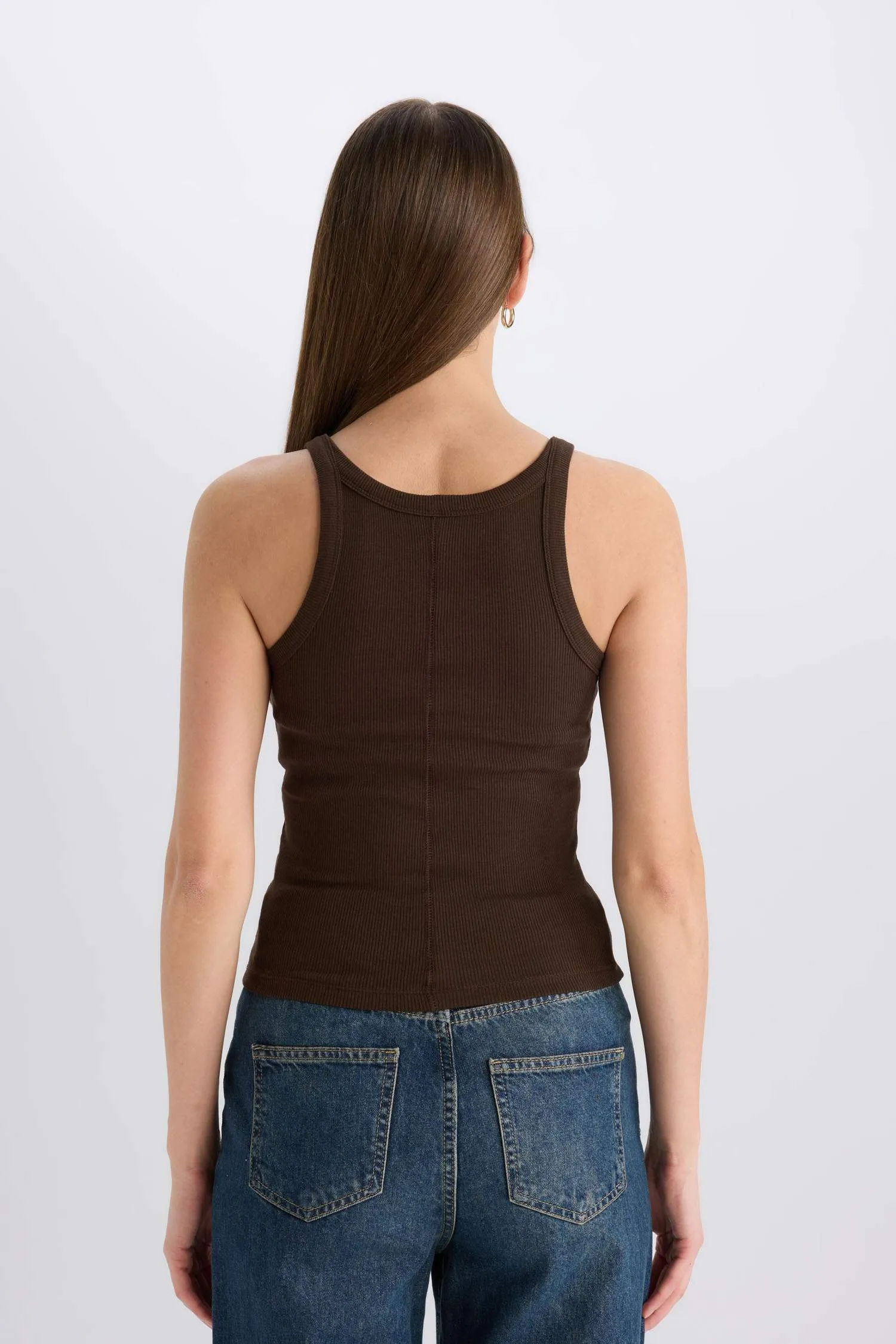 Slim Fit Camisole Halter Collar Tank Top