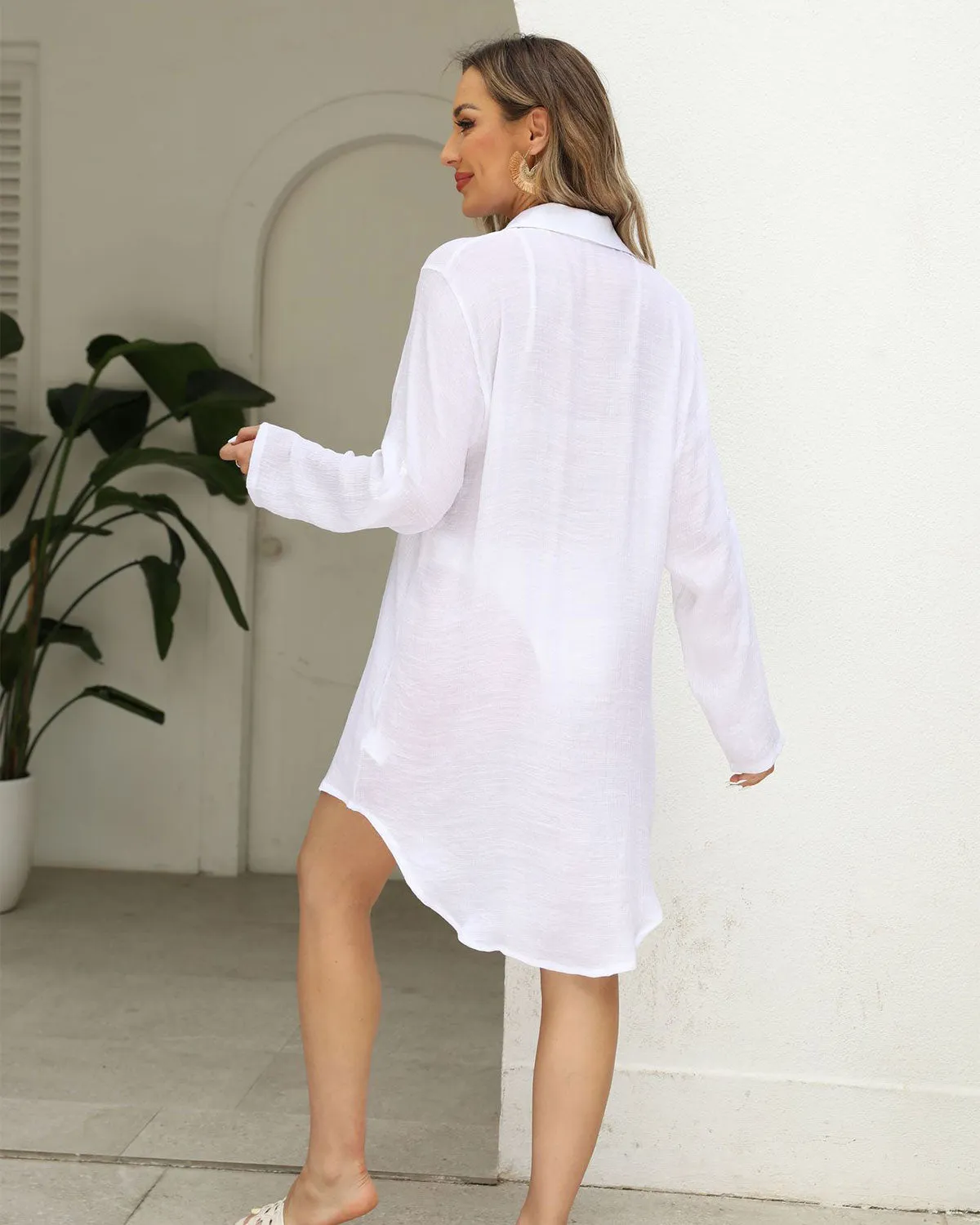 SLIM® V-Neck Beach Cover-Up Shirt