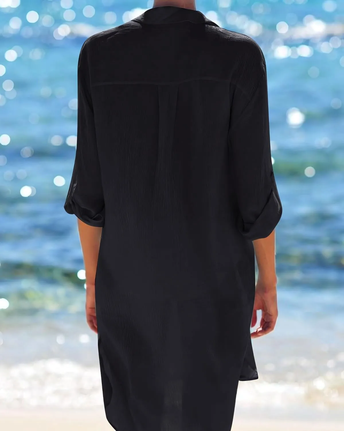 SLIM® V-Neck Beach Cover-Up Shirt