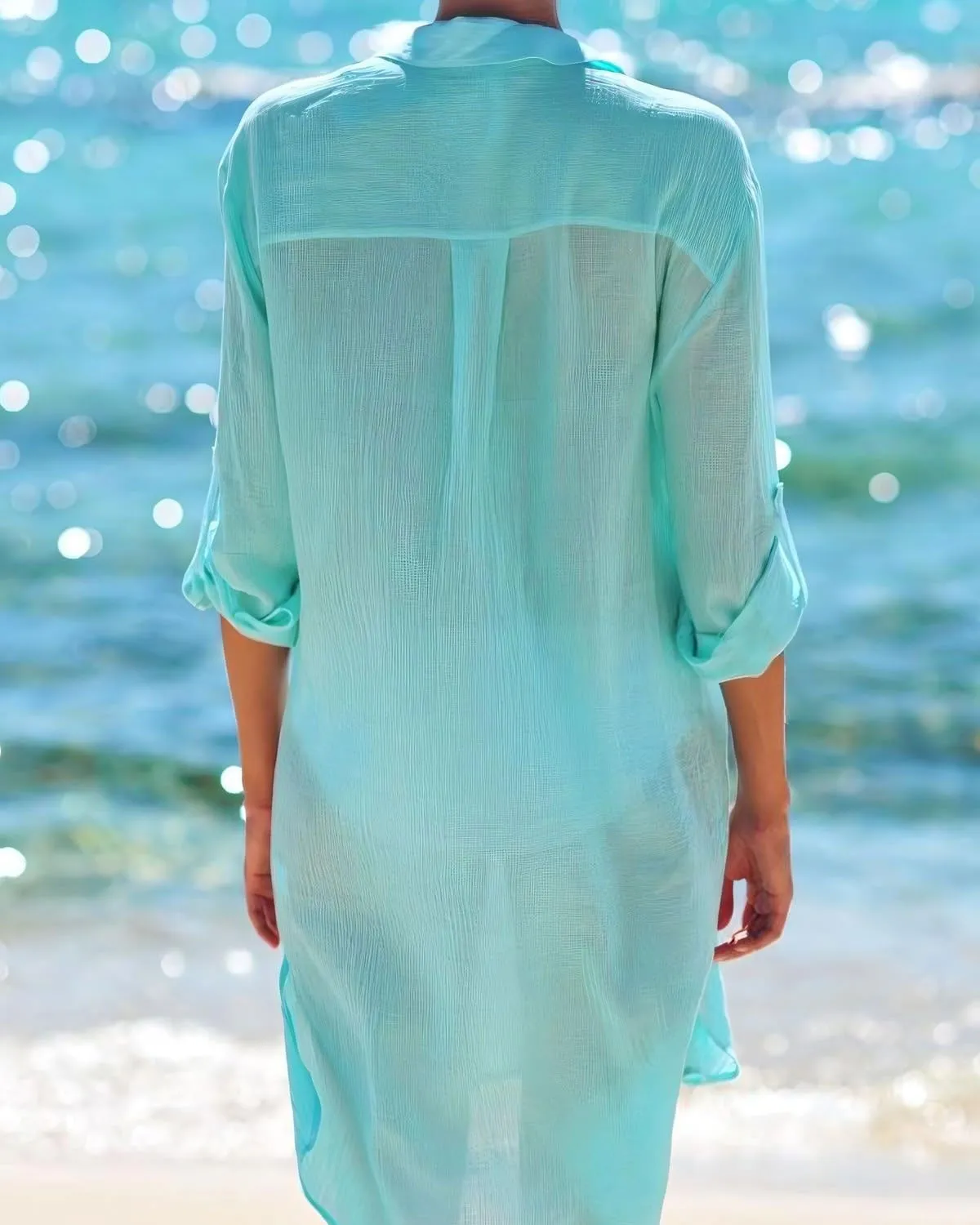 SLIM® V-Neck Beach Cover-Up Shirt