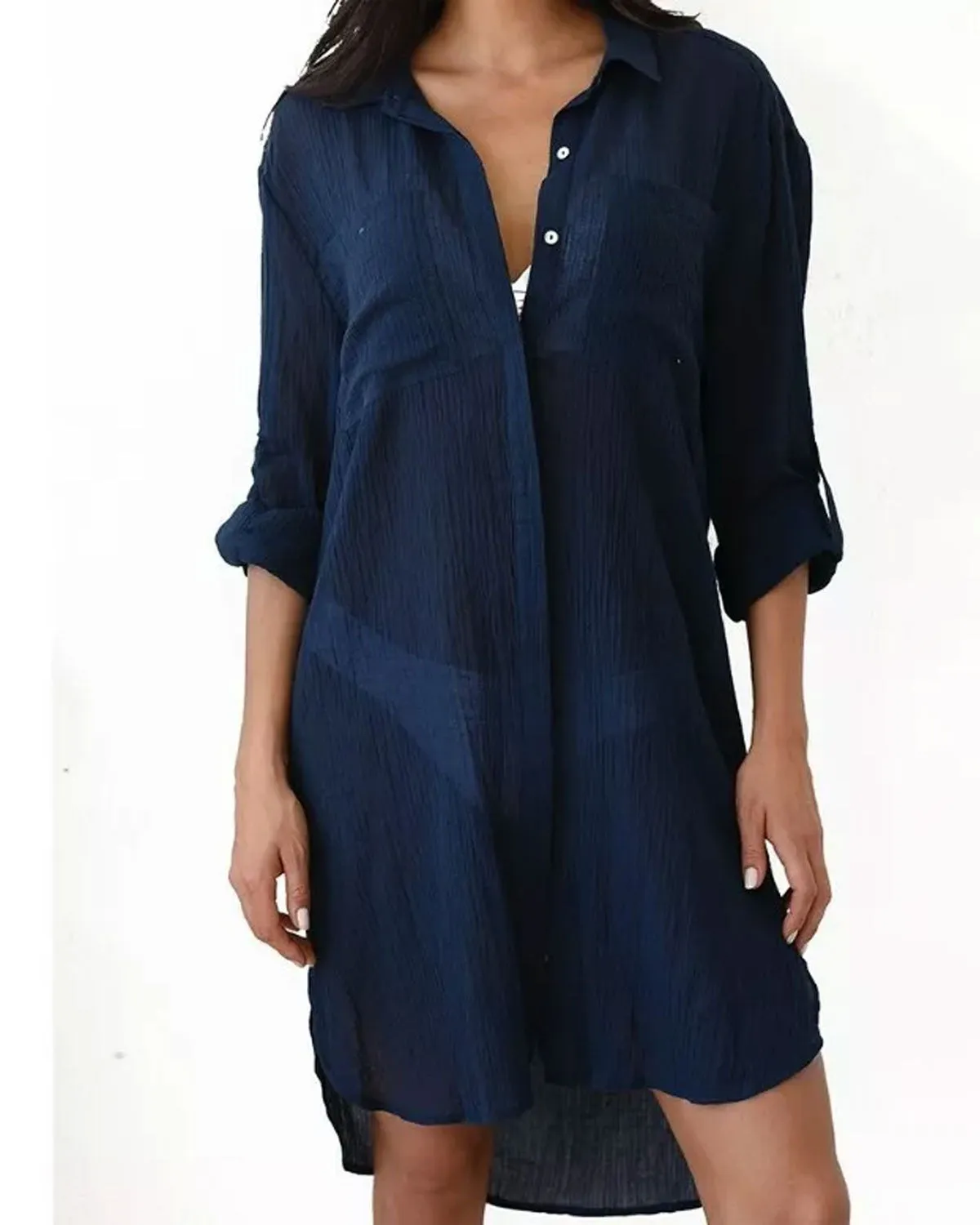SLIM® V-Neck Beach Cover-Up Shirt