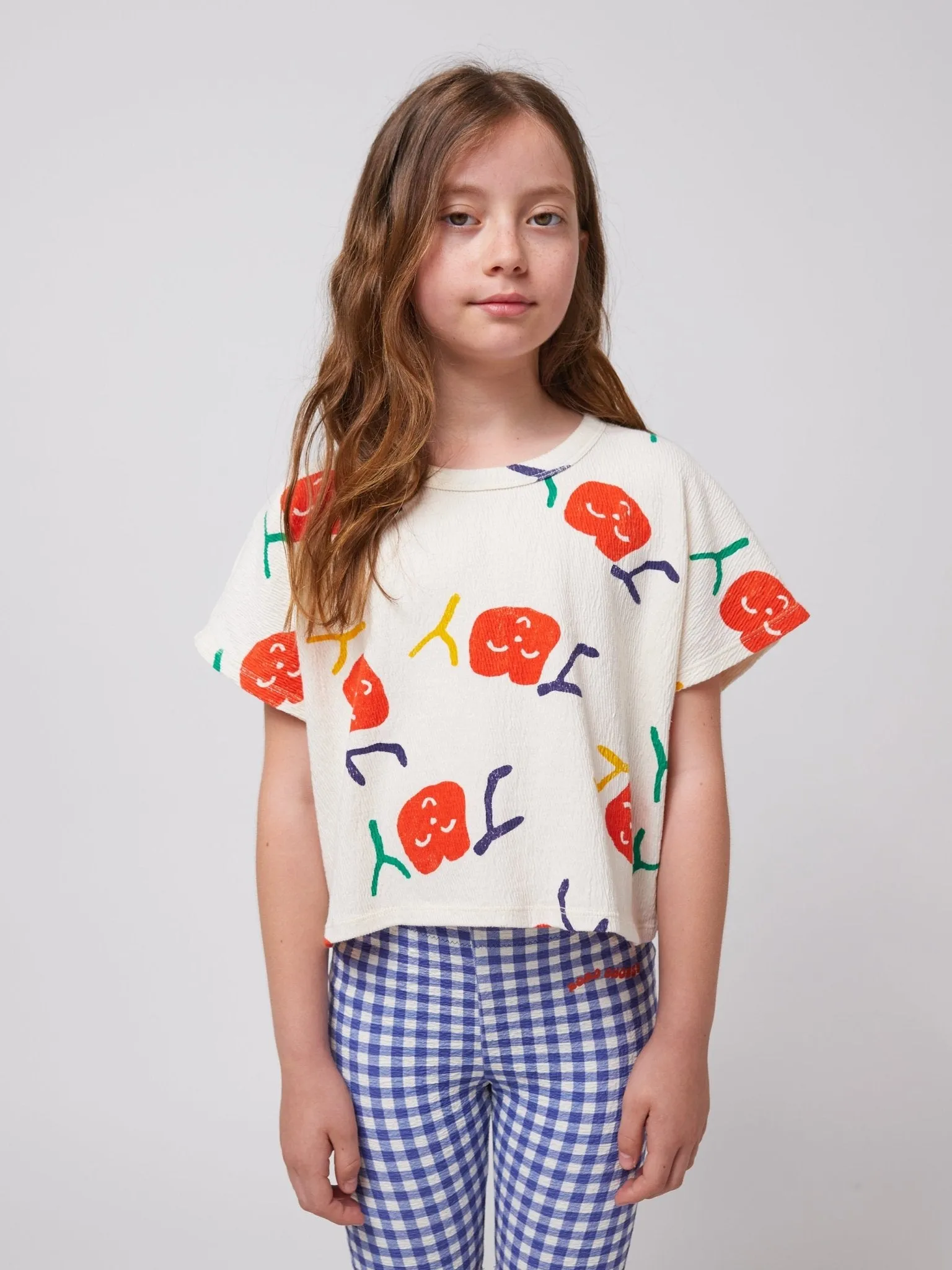 Smiling All Over Cropped T-shirt by Bobo Choses