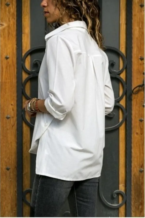 Solid Color Cotton Shirt