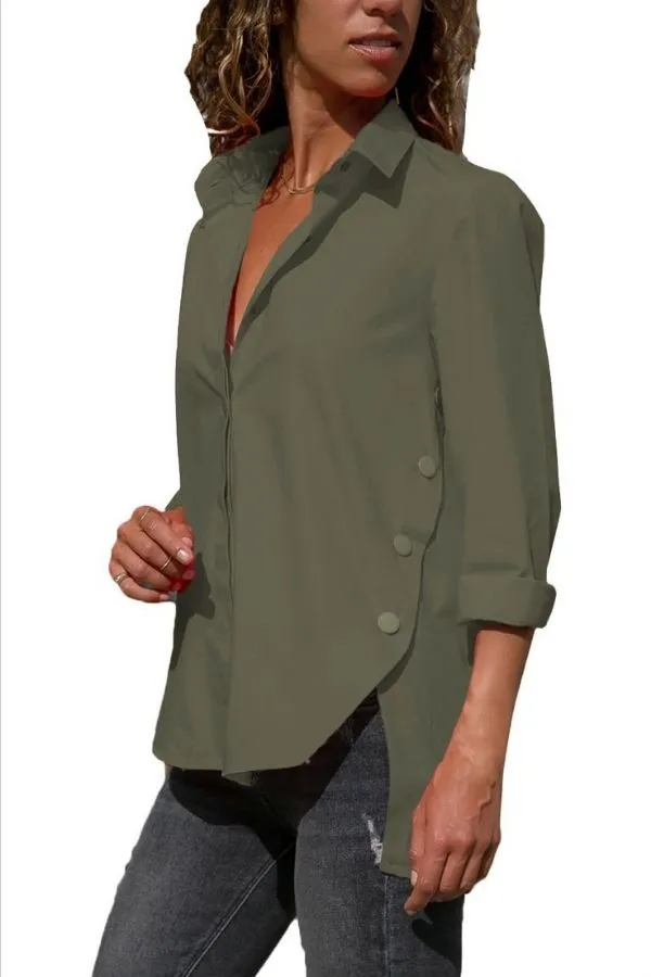 Solid Color Cotton Shirt