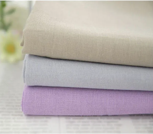 Solid Cotton Gauze - Dark Beige, Sky Blue or Purple - By the Yard 58715 / 65054