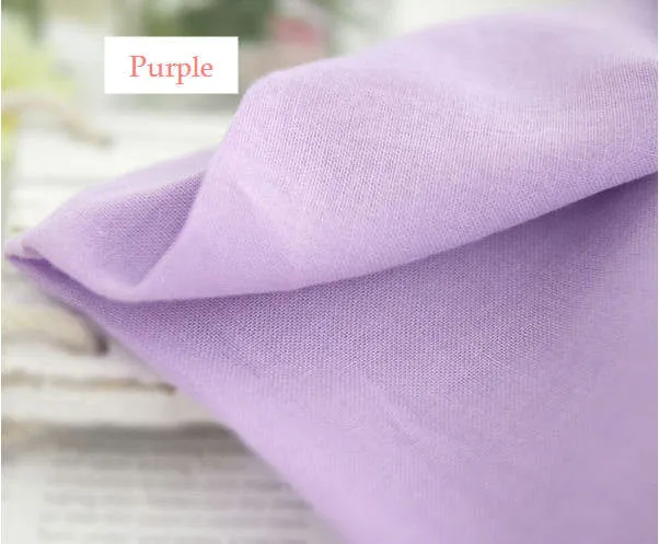 Solid Cotton Gauze - Dark Beige, Sky Blue or Purple - By the Yard 58715 / 65054