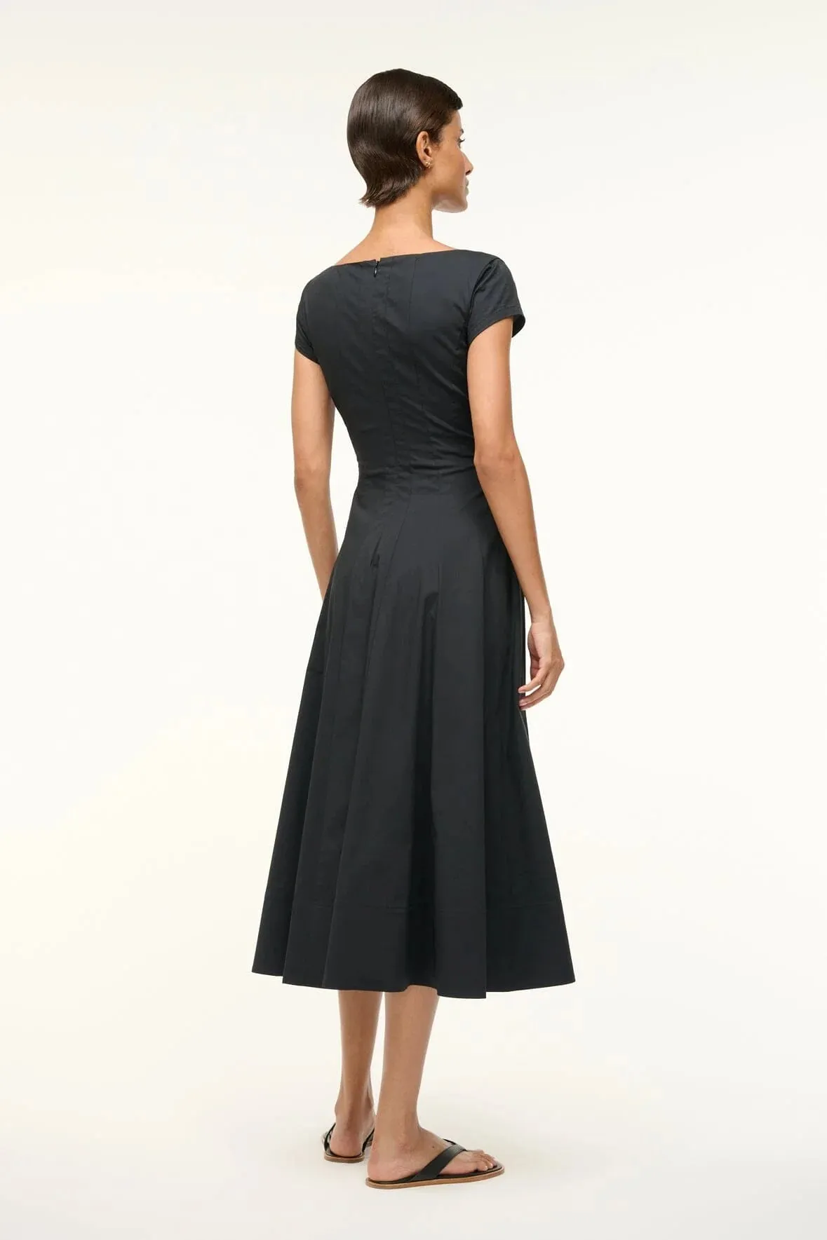 STAUD SHORT SLEEVE WELLS DRESS
